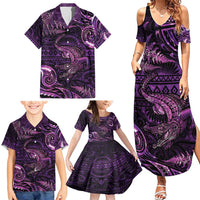 Aotearoa New Zealand Crocodile Family Matching Summer Maxi Dress and Hawaiian Shirt Silver Fern Maori Pattern LT05 - Polynesian Pride