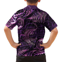 Aotearoa New Zealand Crocodile Kid Hawaiian Shirt Silver Fern Maori Pattern