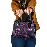 Aotearoa New Zealand Crocodile Shoulder Handbag Silver Fern Maori Pattern