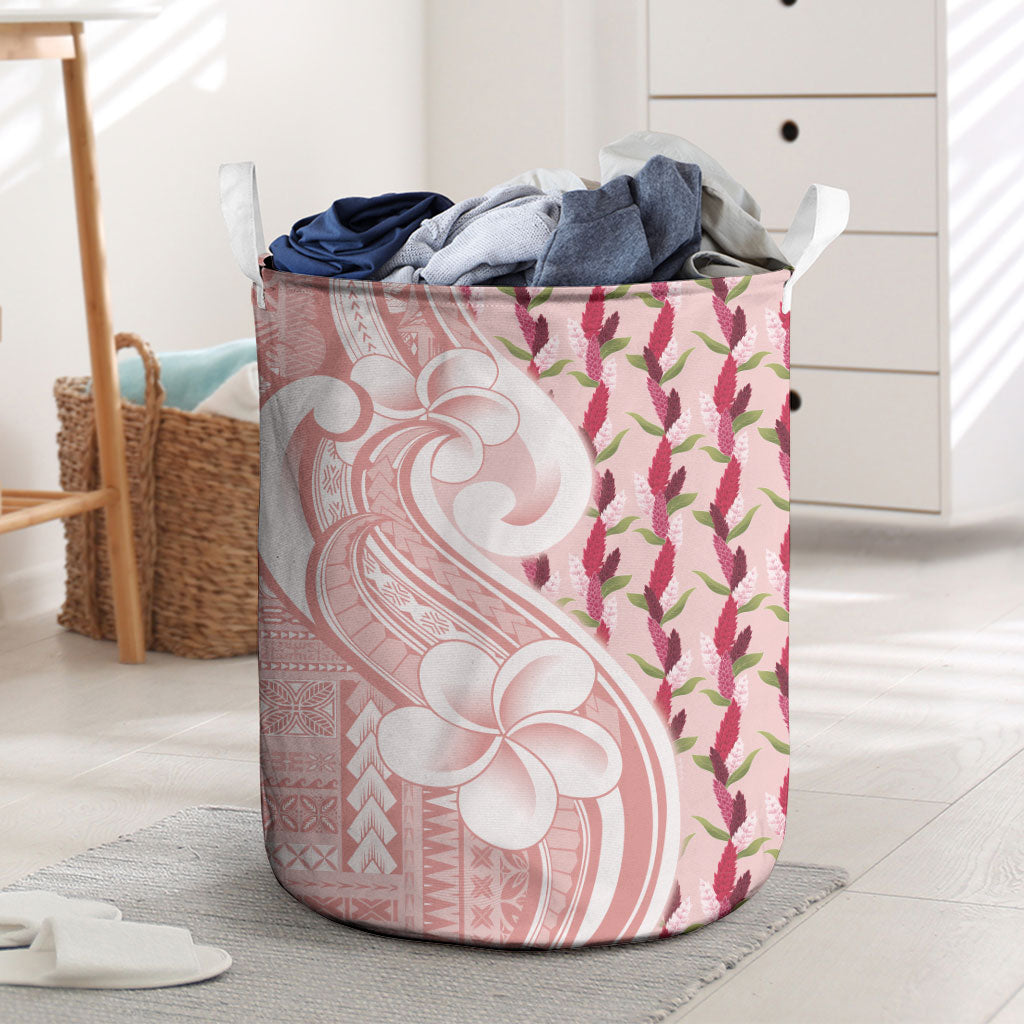 Samoa Teuila Laundry Basket Pink Samoan Siapo Motifs LT05 Pink - Polynesian Pride