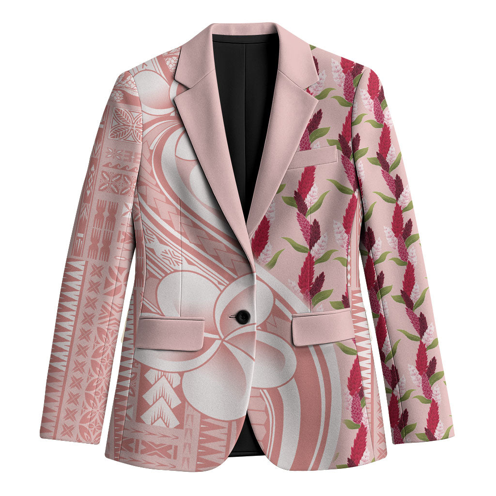 Samoa Teuila Blazer Pink Samoan Siapo Motifs LT05 Unisex Pink - Polynesian Pride