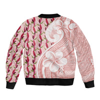 Samoa Teuila Bomber Jacket Pink Samoan Siapo Motifs