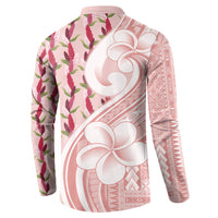 Samoa Teuila Button Sweatshirt Pink Samoan Siapo Motifs