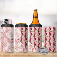 Samoa Teuila 4 in 1 Can Cooler Tumbler Pink Samoan Siapo Motifs
