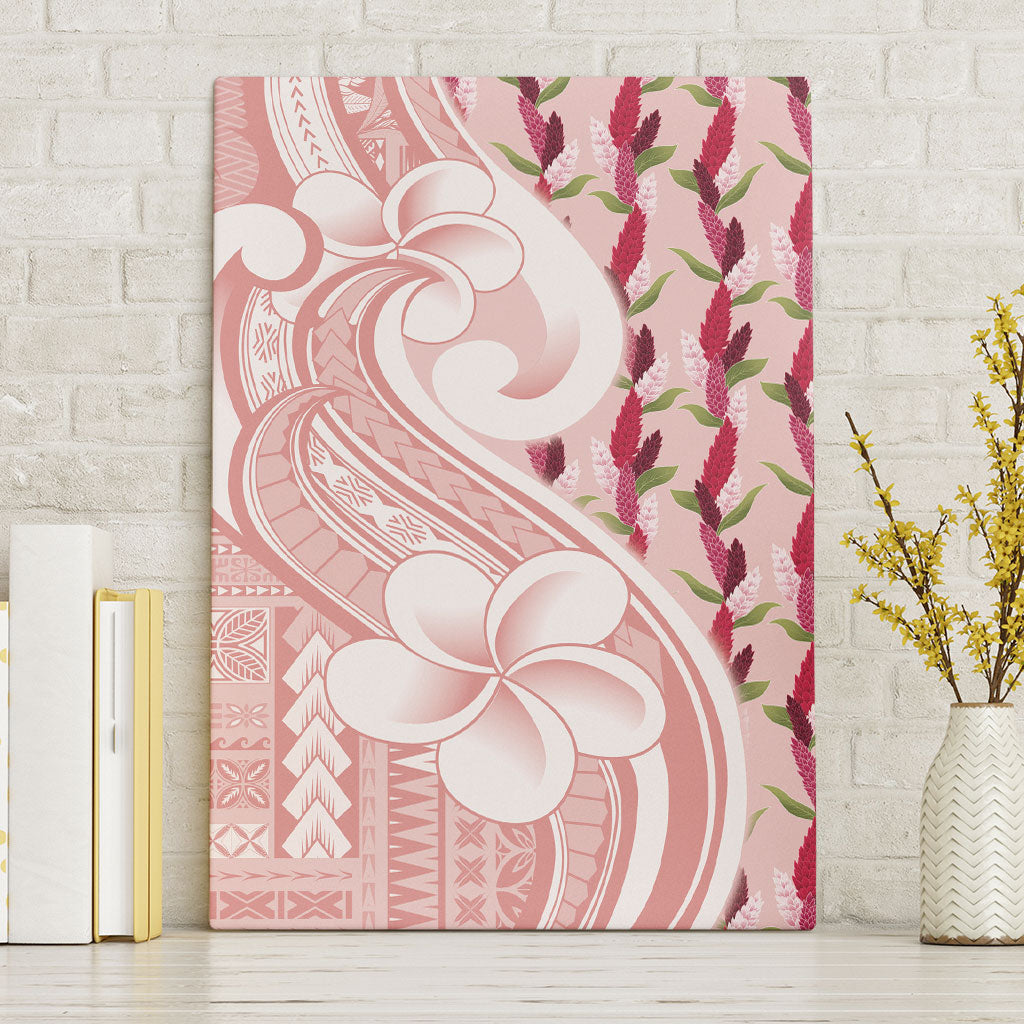 Samoa Teuila Canvas Wall Art Pink Samoan Siapo Motifs