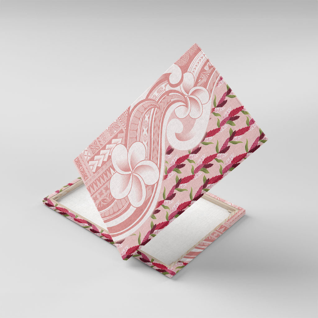 Samoa Teuila Canvas Wall Art Pink Samoan Siapo Motifs