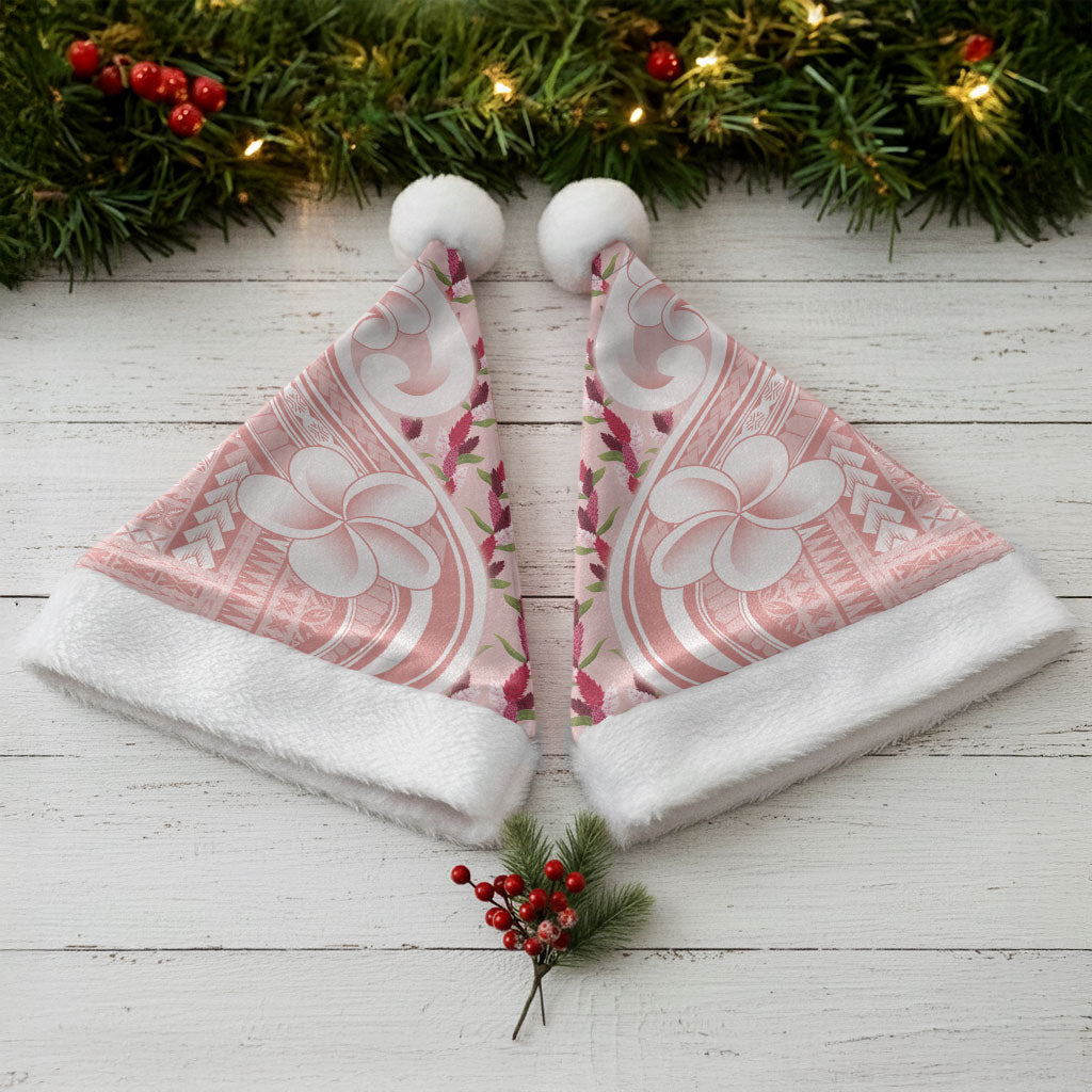 Samoa Teuila Christmas Santa Hat Pink Samoan Siapo Motifs LT05 - Polynesian Pride