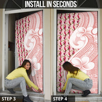 Samoa Teuila Door Cover Pink Samoan Siapo Motifs