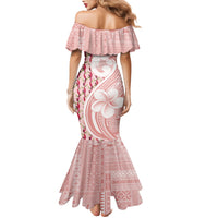 Samoa Teuila Family Matching Mermaid Dress and Hawaiian Shirt Pink Samoan Siapo Motifs