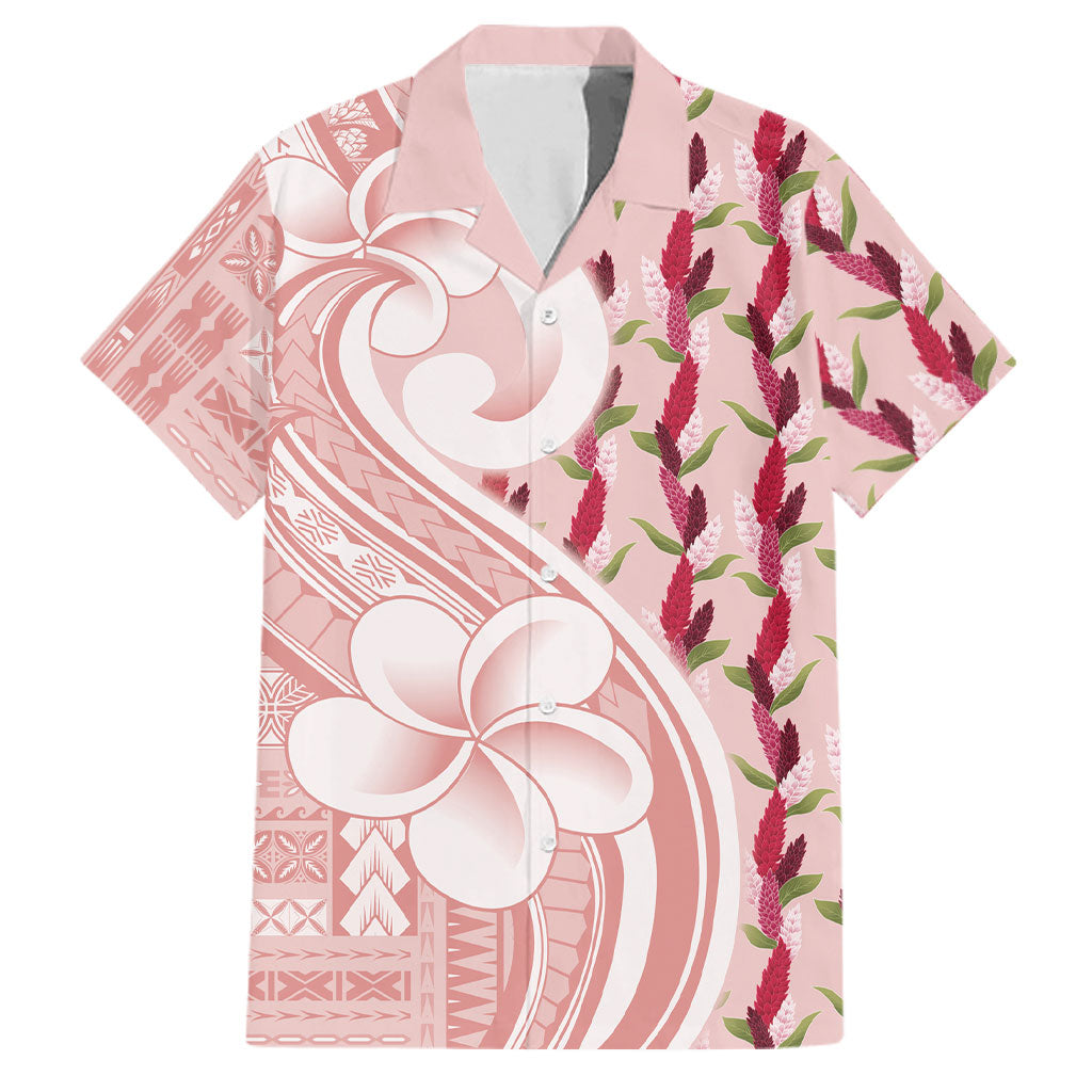 Samoa Teuila Family Matching Tank Maxi Dress and Hawaiian Shirt Pink Samoan Siapo Motifs