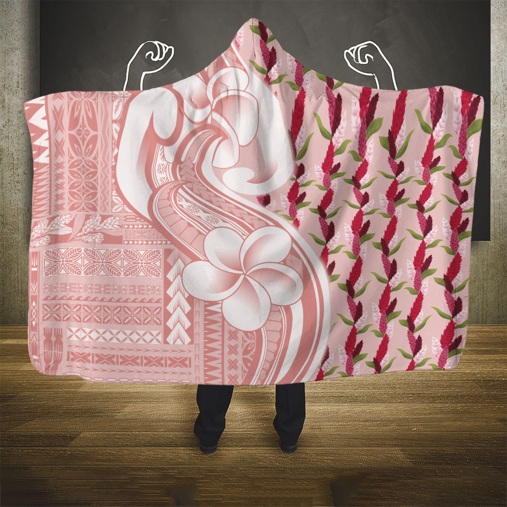 Samoa Teuila Hooded Blanket Pink Samoan Siapo Motifs