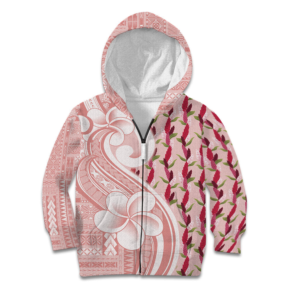 Samoa Teuila Kid Hoodie Pink Samoan Siapo Motifs