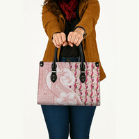 Samoa Teuila Leather Bag Pink Samoan Siapo Motifs
