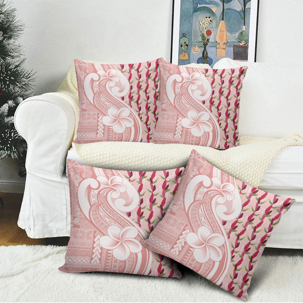 Samoa Teuila Pillow Cover Pink Samoan Siapo Motifs