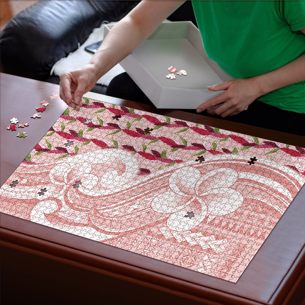 Samoa Teuila Puzzle Pink Samoan Siapo Motifs