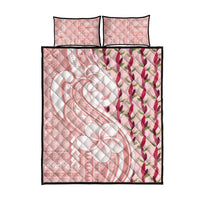 Samoa Teuila Quilt Bed Set Pink Samoan Siapo Motifs