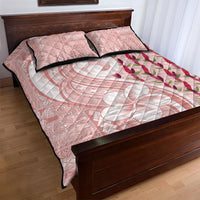 Samoa Teuila Quilt Bed Set Pink Samoan Siapo Motifs