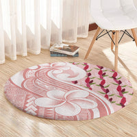 Samoa Teuila Round Carpet Pink Samoan Siapo Motifs