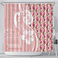 Samoa Teuila Shower Curtain Pink Samoan Siapo Motifs