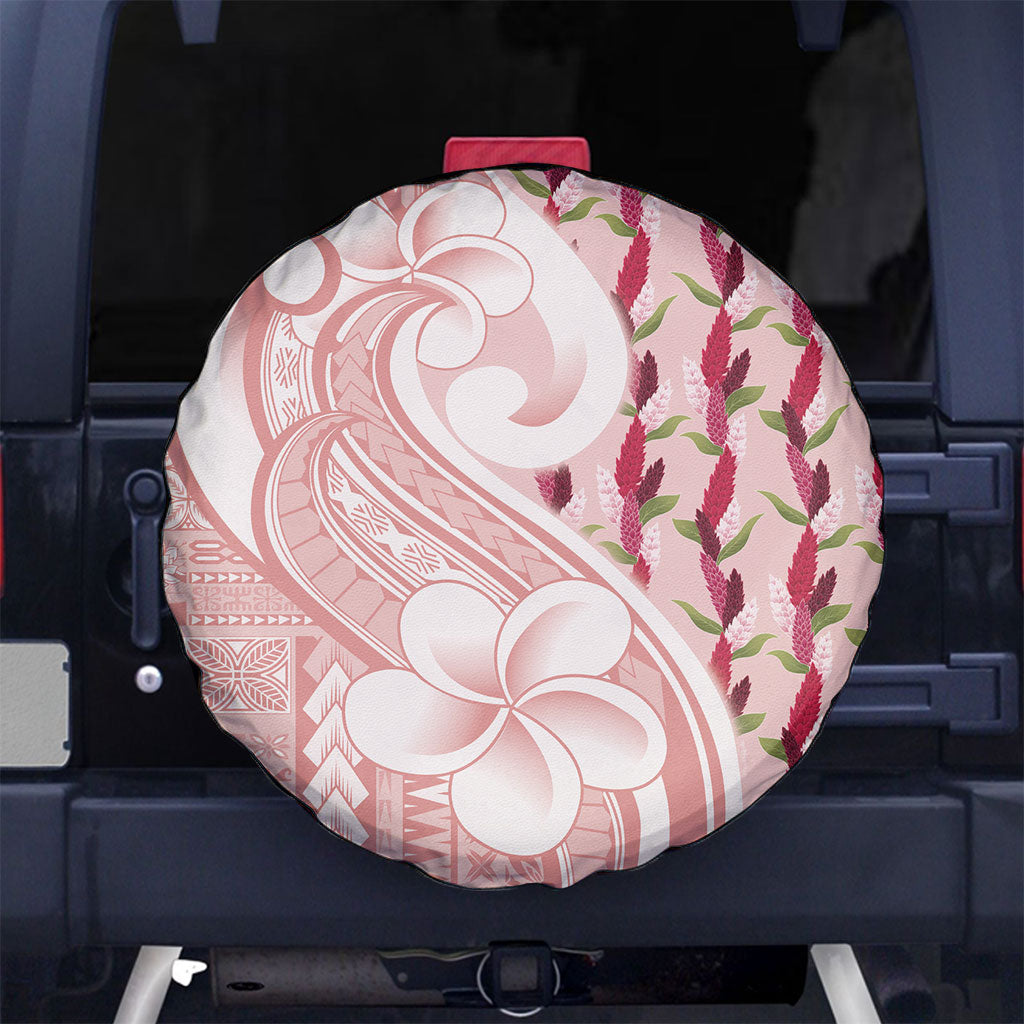 Samoa Teuila Spare Tire Cover Pink Samoan Siapo Motifs LT05 No hole Pink - Polynesian Pride