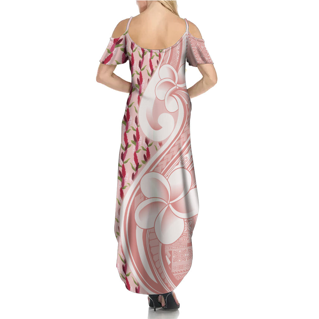 Samoa Teuila Summer Maxi Dress Pink Samoan Siapo Motifs