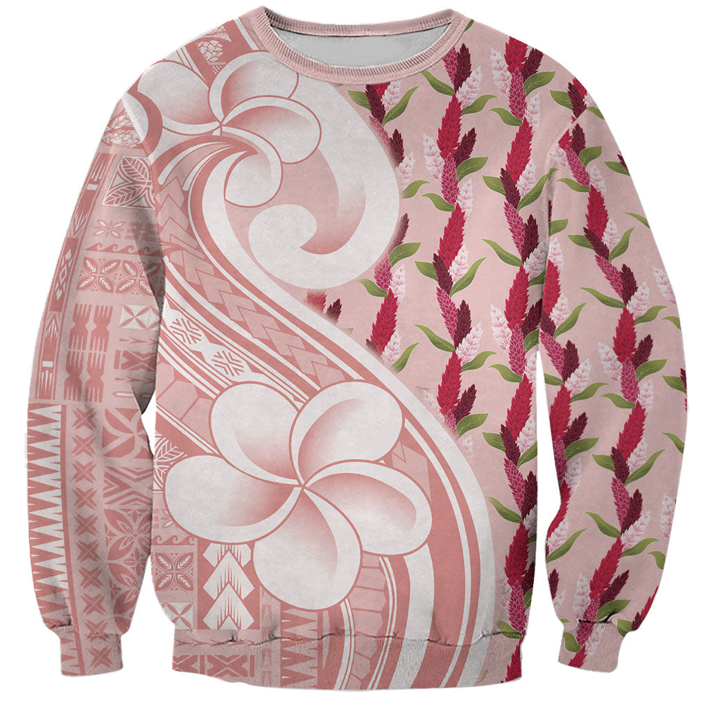 Samoa Teuila Sweatshirt Pink Samoan Siapo Motifs