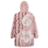 Samoa Teuila Wearable Blanket Hoodie Pink Samoan Siapo Motifs