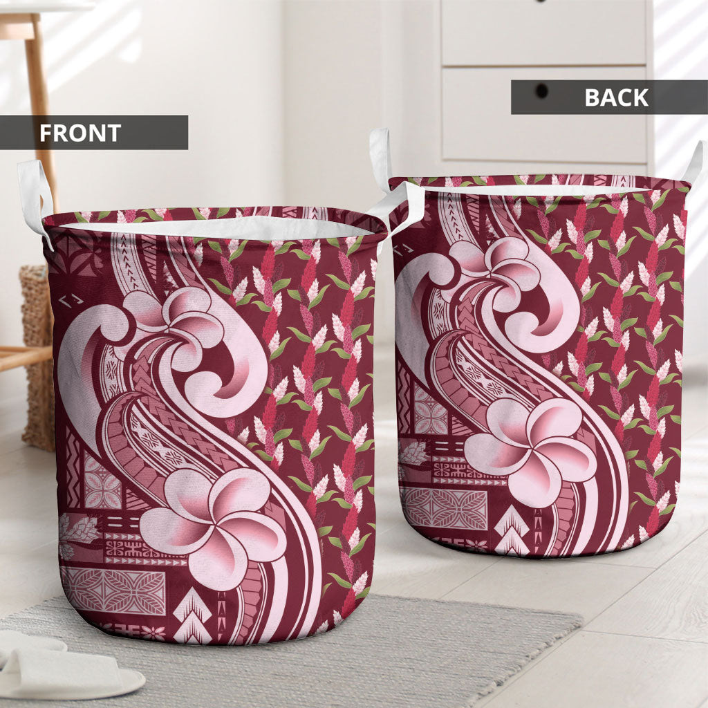 Samoa Teuila Laundry Basket Maroon Samoan Siapo Motifs