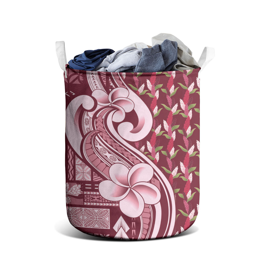 Samoa Teuila Laundry Basket Maroon Samoan Siapo Motifs