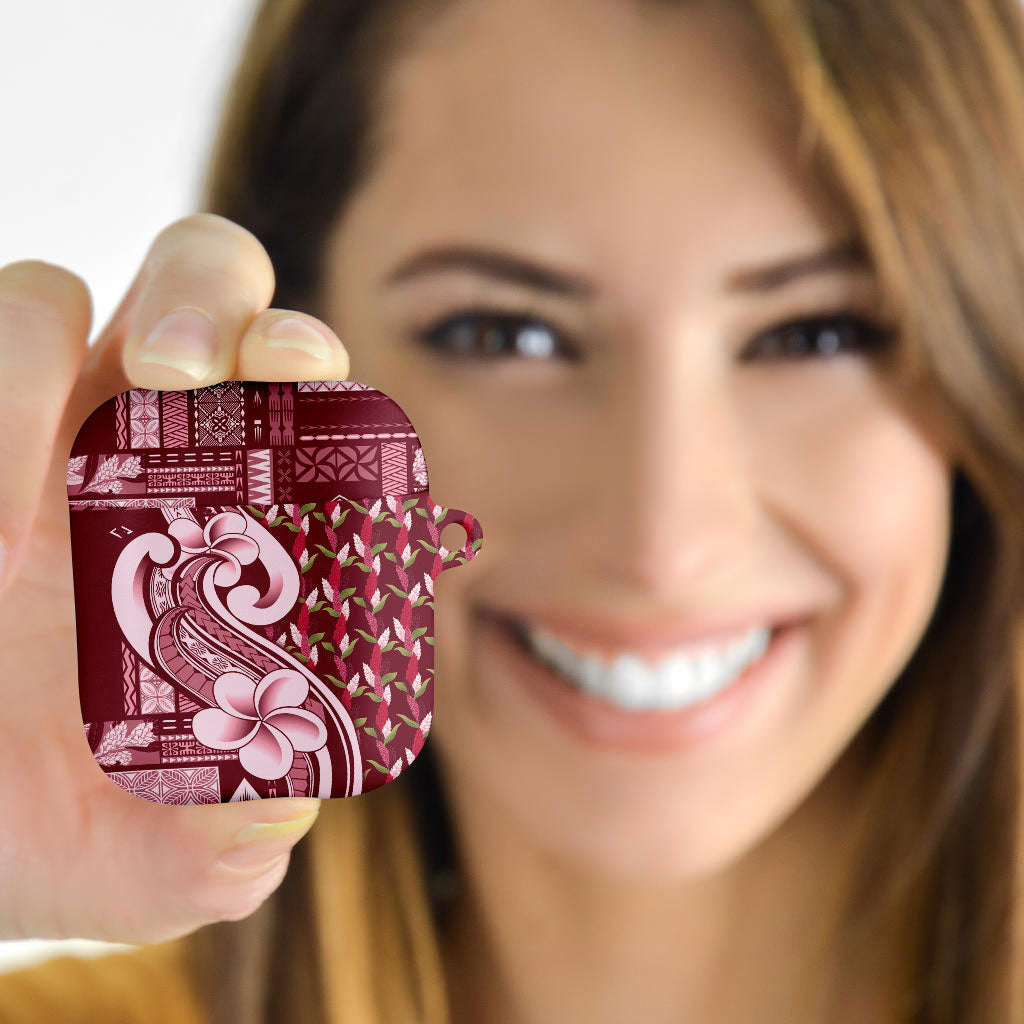 Samoa Teuila AirPods Case Maroon Samoan Siapo Motifs