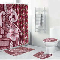 Samoa Teuila Bathroom Set Maroon Samoan Siapo Motifs