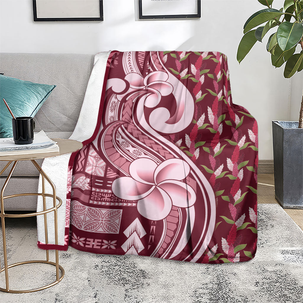 Samoa Teuila Blanket Maroon Samoan Siapo Motifs