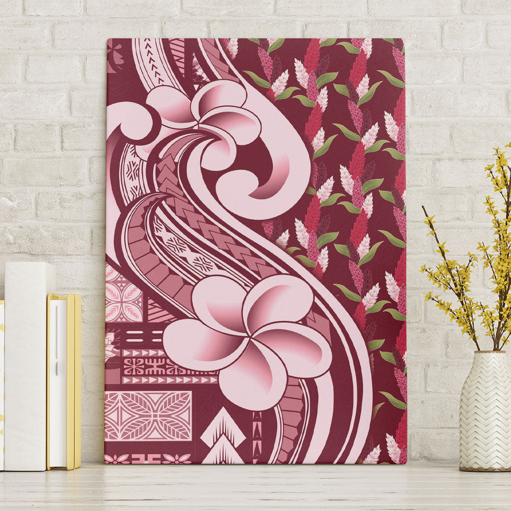 Samoa Teuila Canvas Wall Art Maroon Samoan Siapo Motifs