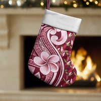 Samoa Teuila Christmas Stocking Maroon Samoan Siapo Motifs LT05 Set of 2 Maroon - Polynesian Pride