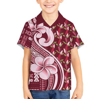 Samoa Teuila Family Matching Puletasi and Hawaiian Shirt Maroon Samoan Siapo Motifs
