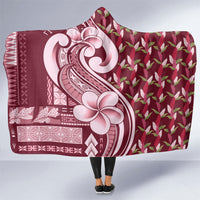 Samoa Teuila Hooded Blanket Maroon Samoan Siapo Motifs