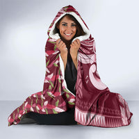 Samoa Teuila Hooded Blanket Maroon Samoan Siapo Motifs