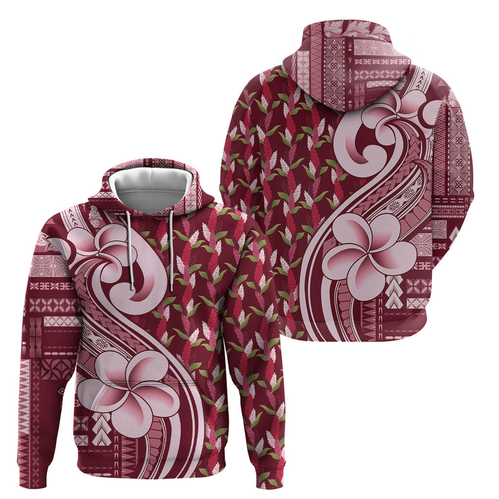 Samoa Teuila Hoodie Maroon Samoan Siapo Motifs