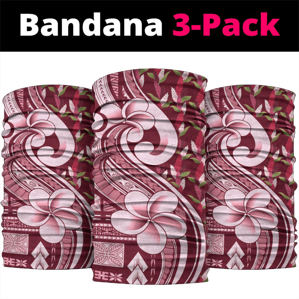 Samoa Teuila Neck Gaiter Maroon Samoan Siapo Motifs