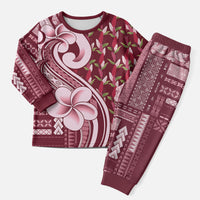 Samoa Teuila Christmas Pajama Set Maroon Samoan Siapo Motifs LT05 Men Maroon - Polynesian Pride