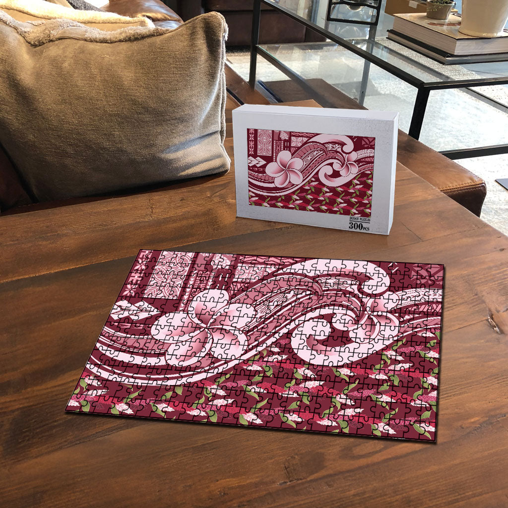 Samoa Teuila Puzzle Maroon Samoan Siapo Motifs