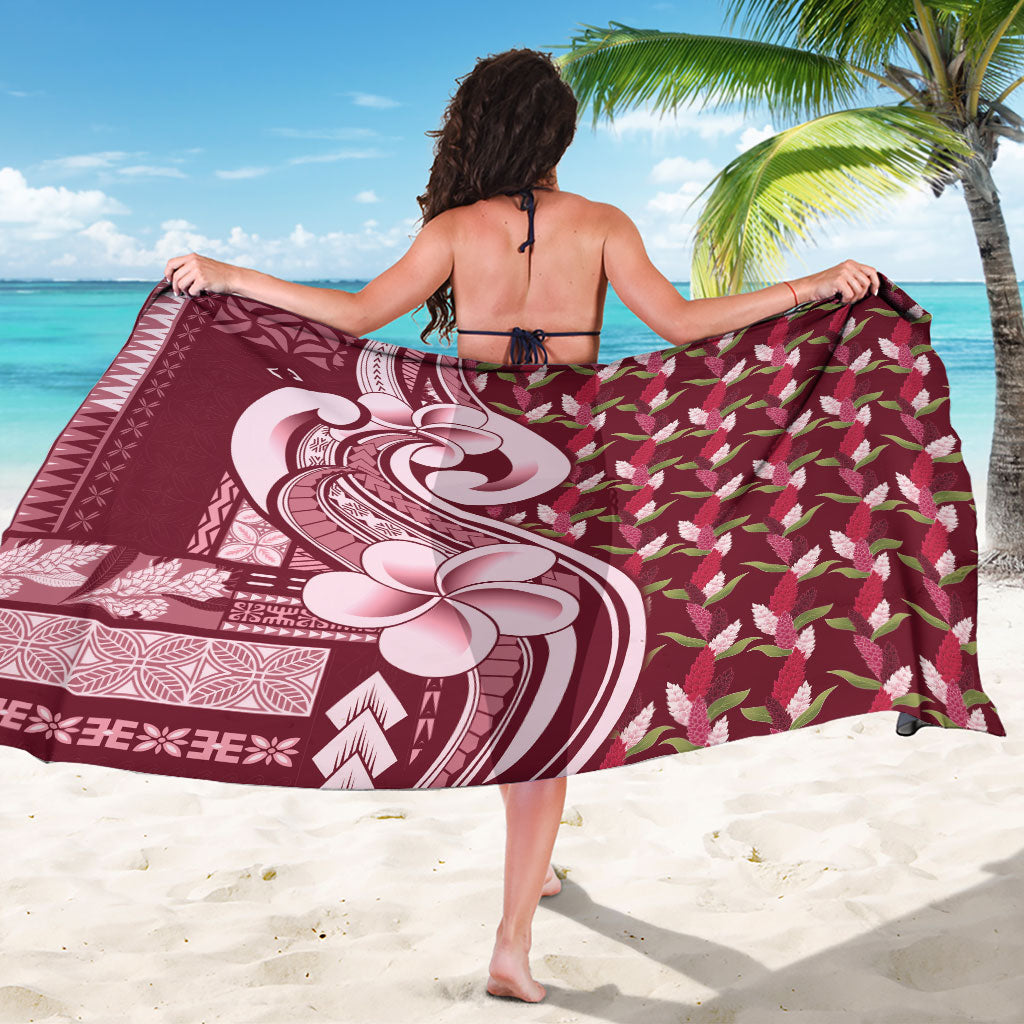 Samoa Teuila Sarong Maroon Samoan Siapo Motifs