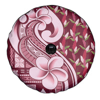 Samoa Teuila Spare Tire Cover Maroon Samoan Siapo Motifs