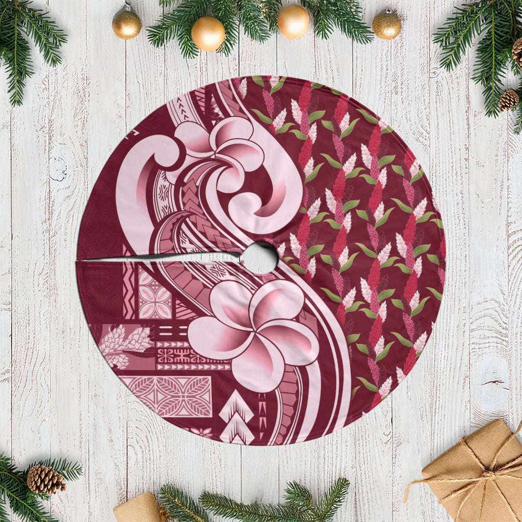 Samoa Teuila Tree Skirt Maroon Samoan Siapo Motifs LT05 Casual Maroon - Polynesian Pride