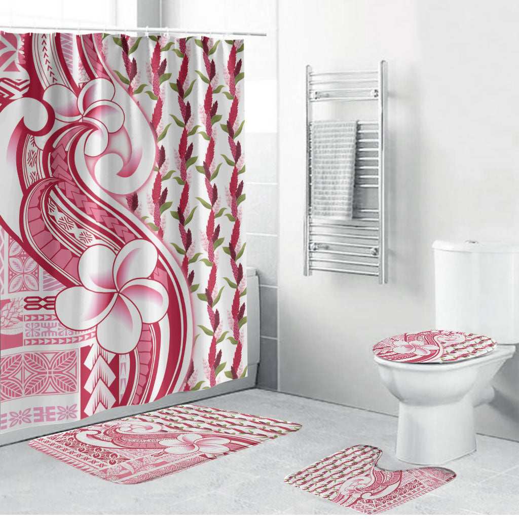 Samoa Teuila Bathroom Set White Samoan Siapo Motifs