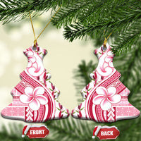 Samoa Teuila Ceramic Ornament White Samoan Siapo Motifs LT05 Christmas Tree White - Polynesian Pride