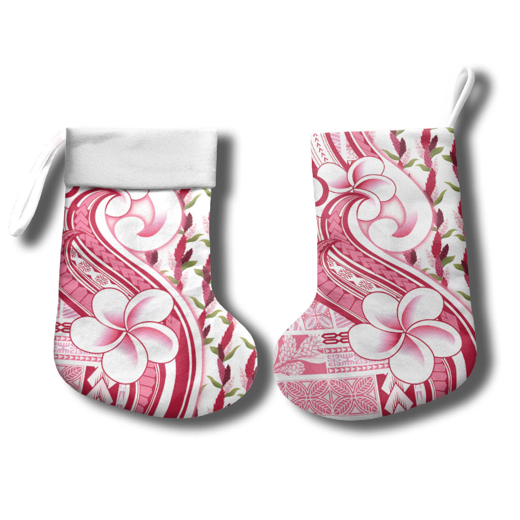 Samoa Teuila Christmas Stocking White Samoan Siapo Motifs LT05 - Polynesian Pride
