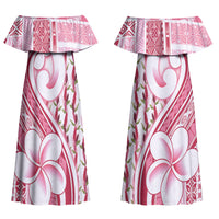Samoa Teuila Couples Matching Off Shoulder Maxi Dress and Long Sleeve Button Shirt White Samoan Siapo Motifs LT05 - Polynesian Pride