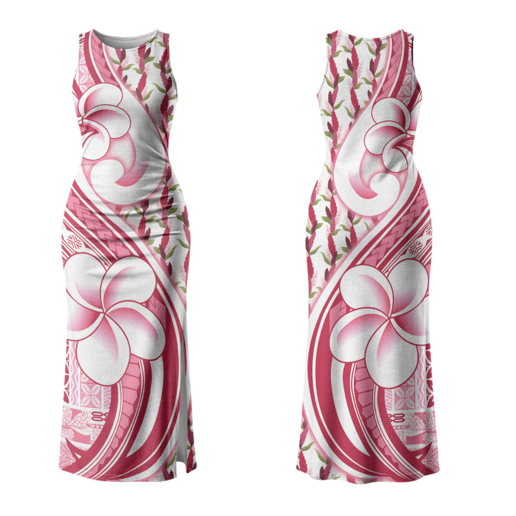 Samoa Teuila Couples Matching Tank Maxi Dress and Long Sleeve Button Shirt White Samoan Siapo Motifs LT05 - Polynesian Pride