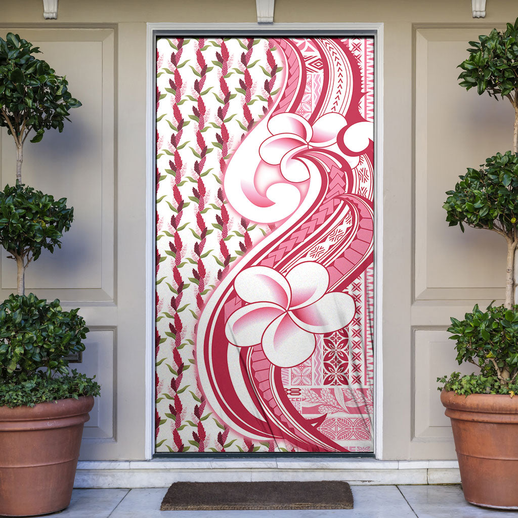 Samoa Teuila Door Cover White Samoan Siapo Motifs